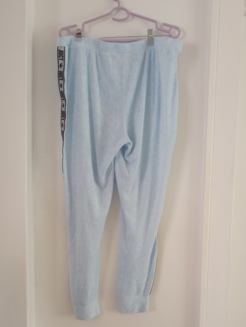 Juicy Couture Blue Pajama Top And Pants Set Lounge Wear Terrycloth XL - Picture 9 of 11